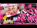23 Minutes satisfying with Unboxing Cute Pink Ambulance Car Doctor Set ASMR (No Music)