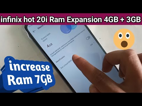infinix Hot 20i Ram expansion 3GB + 4GB // increase Ram