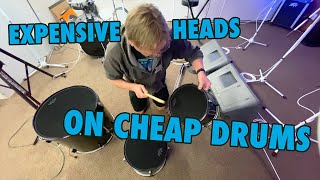 Video thumbnail for Bill Put NEW REMO BLACK SUEDE HEADS On My CHEAP GAMMON DRUM KIT And Now It Sounds Like Real Drums by Rockpreneur