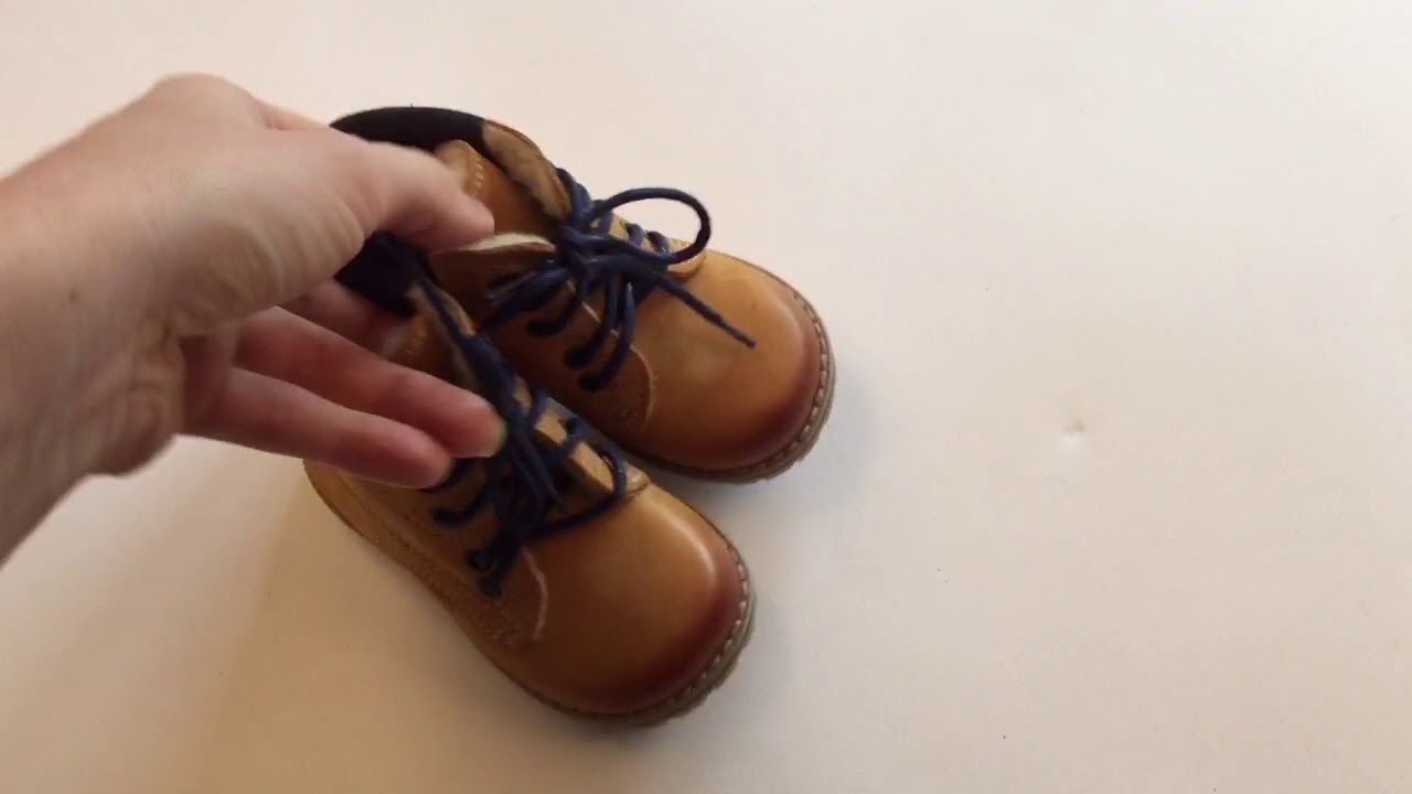 Buty Emel - Miodowe traperki z granatowymi wstawkami - Catleya