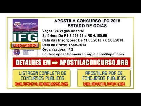 Apostila Concurso IFG 2018 PDF e Impressa de Goiás