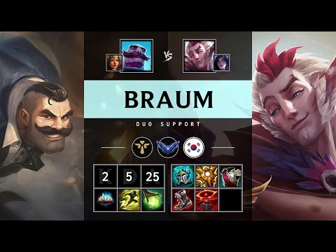 Braum Support vs Rakan - KR Diamond Patch 25.16