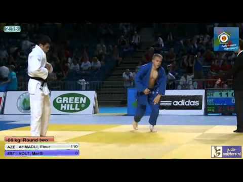 Judo 2013 European Championships U18 Tallinn: Ahmadli (AZE) - Volt (EST) [-66kg]