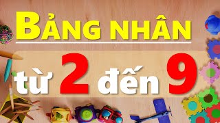 Bảng Nhân từ 2 đến 9, Giọng Miền Bắc, Dễ Thuộc | Bảng Cửu Chương