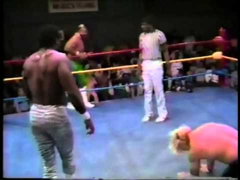 Wrestling match against Iceman King Parsans and Brickhouse Brown