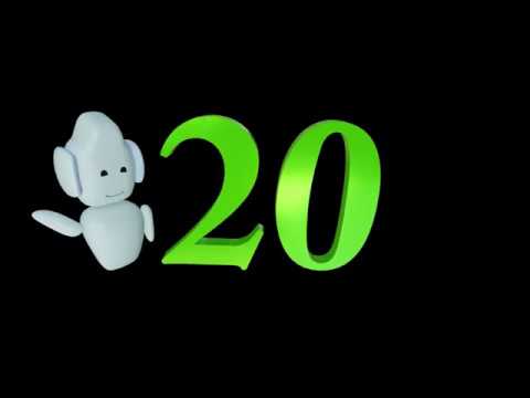 Învață să numeri până la 20(cu numere 3D)