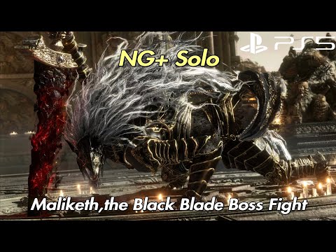 ELDEN RING (PS5) | Maliketh, The Black Blade Boss Fight (NG+ Solo) | HDR 60FPS