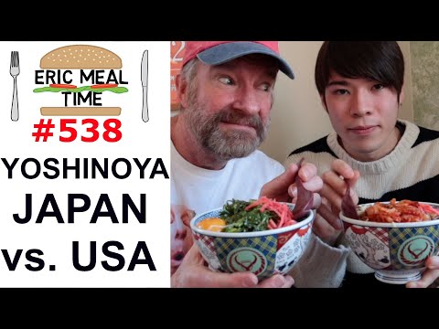 Yoshinoya Beef Bowl Japan vs USA - Eric Meal Time #538