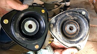 How to Replace Top Strut Mount, Front Suspension. Subaru Legacy BP5