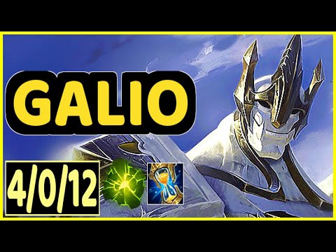 GALIO VS DIANA - 4/0/12 KDA MID GAMEPLAY