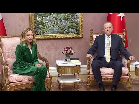 شاهد أردوغان يستقبل جيورجيا ميلوني في إسطنبول