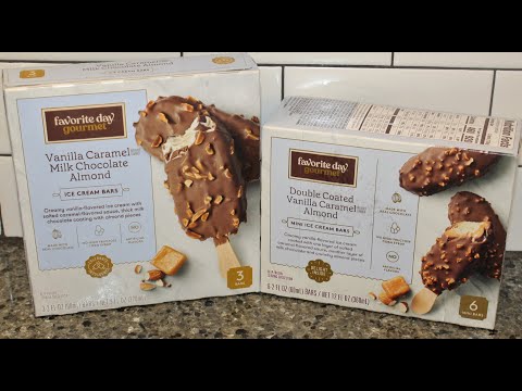 Favorite Day Gourmet (Target) Ice Cream Bars: Vanilla Caramel Milk Chocolate Almond & Double Coated