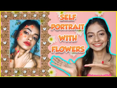 Self portrait ideas with flowers| self portrait | Anuja vimal