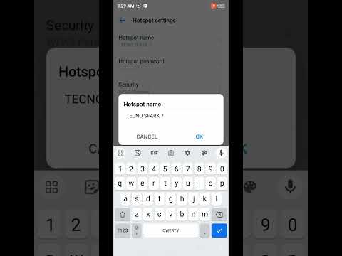 Wi-Fi hotspot in Tecno smartphone