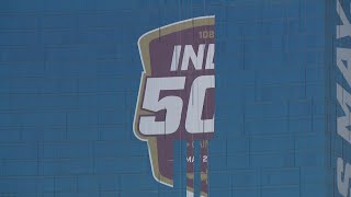Indianapolis 500 graphics go up on JW Marriott