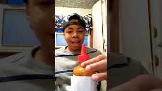 New hot sauce (LIL ZI'S TATA CALIFORNIA SCO-GHOST SAUCE)(ends up eating some)