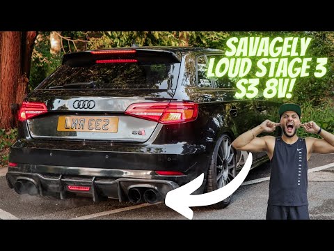 SAVAGELY LOUD STAGE 3 AUDI S3 8V WITH XFORCE NON RES CATBACK & TRACKSLAG 4" DOWNPIPE! | S3Ranj