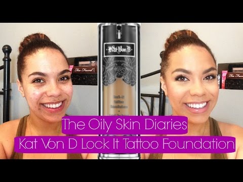 Kat Von D Lock It Tattoo Foundation:  Oily Skin Diaries Review | samantha jane Video