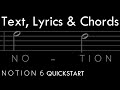 Video 8: Text, Lyrics and Chords