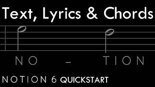 Video thumbnail for Notion 6 QuickStart 7: Text, Lyrics and Chords by PreSonus Audio Electronics