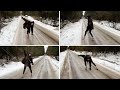 Girl On Black Ice Slippery High Heels Sliding High Heels Mules On Ice Sandals On Ice 1540