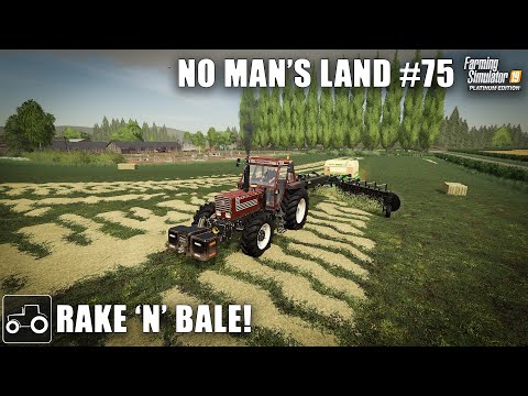 Mowing, Raking & Baling Hay, No Man's Land #75 Farming Simulator 19 Timelapse