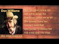 Don Williams - She never knew me