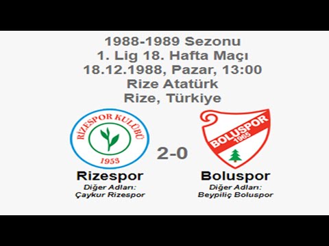 Rizespor 2-0 Boluspor 18.12.1988 - 1988-1989 Turkish 1st League Matchday 18