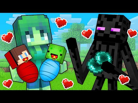 JJ and Mikey Were Adopted By MOBS FAMILY in Minecraft! - Maizen