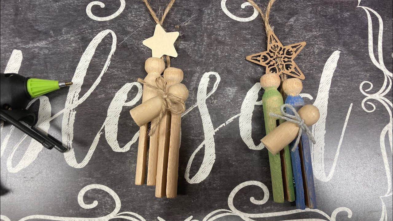 DIY Christmas Ornaments with Wooden Clothes Pins
