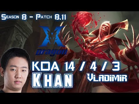 KZ Khan VLADIMIR vs KENNEN Top - Patch 8.11 KR Ranked