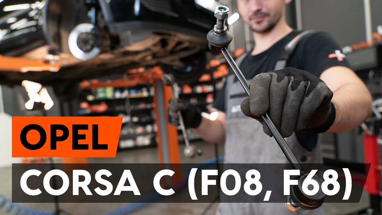 Como mudar tirante da barra estabilizadora da parte dianteira em Opel Corsa C - guia de substituição