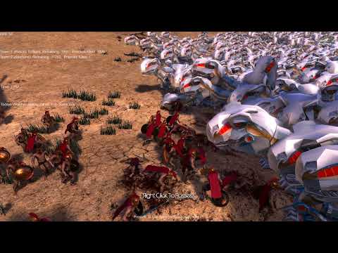 2,000 Robo T Rex vs 18,000 Spartans Ultimate Epic Battle Simulator
