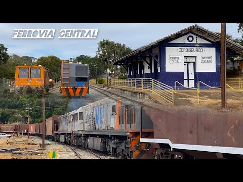 TREM DE CARGA GIGANTE COM FORMAÇÃO RARA CORTANDO CORDISBURGO NO SERTÃO   #ferrovias #train #viral 