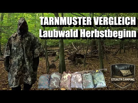Tarnmuster Vergleich - Laubwald Herbstbeginn - Z3a Z2 Z1b Flecktarn Woodland — Stealth Camping 