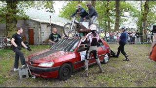 classicbikeshows: April 2011, Stafford Show - The Classic Dirt Bike Experience (Man Rides Over Car)