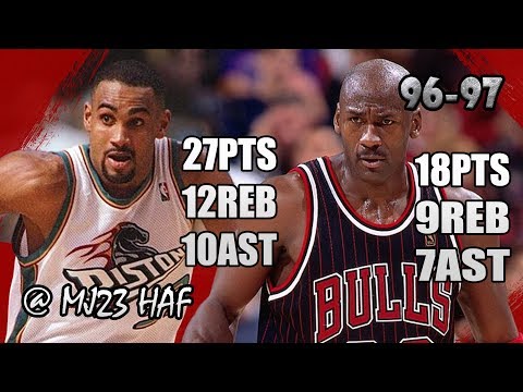 Michael Jordan vs Grant Hill HOF DUEL Highlights (1997.04.13) - 45pts Combine! Battle in Palace!