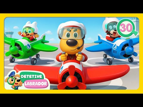 Piloto ✈️ Profissões do Detetive Labrador 🔍 Desenhos Animados