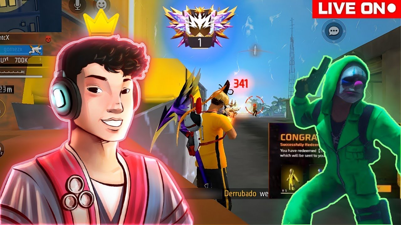 💙 FREE FIRE AO VIVO 999 ESTRELAS HOJE TOP 1 GLOBAL 💙 CODIGUIN PRO CHAT! 💙 DESAFIANTE CS RANQUEADO X1