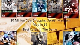 20 Million Coin Shopping Spree! Gameplay! Best Cards in The Game! Madden Mobile 16