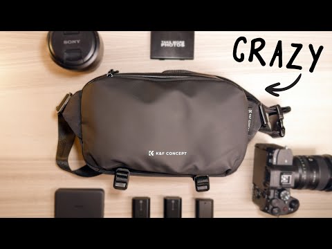 K&F Concept Small Sling Bag Everyday Shoulder Bag & Multifunction Photography Compact Crossbody Camera DSLR Portable Bag video review thumbnail
