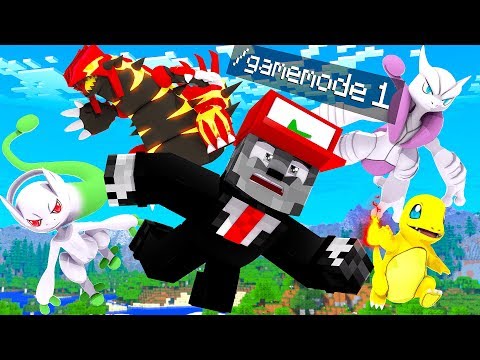 PEGUEI no GAMEMODE 1 um POKEMON com MEGA EVOLUÇÃO no MINECRAFT