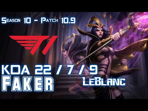 T1 Faker LEBLANC vs JAYCE Mid - Patch 10.9 KR Ranked