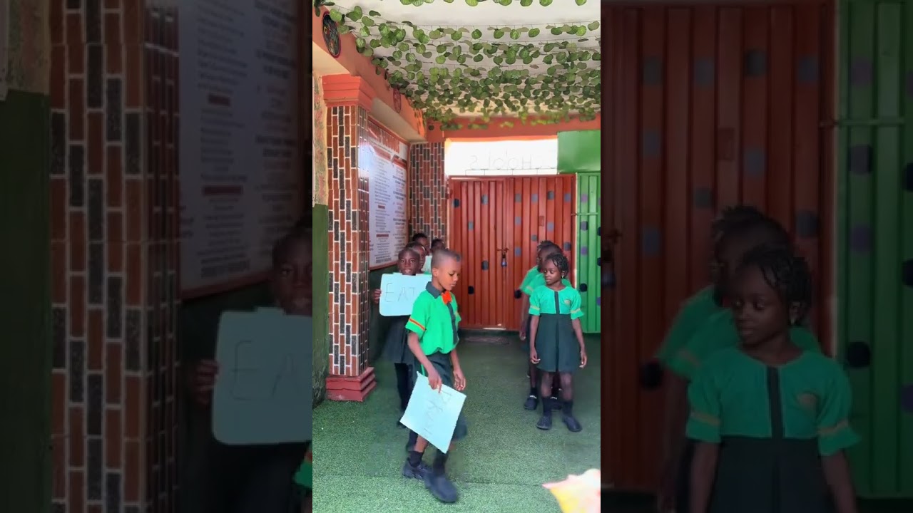 Students learning and demonstrating Action words