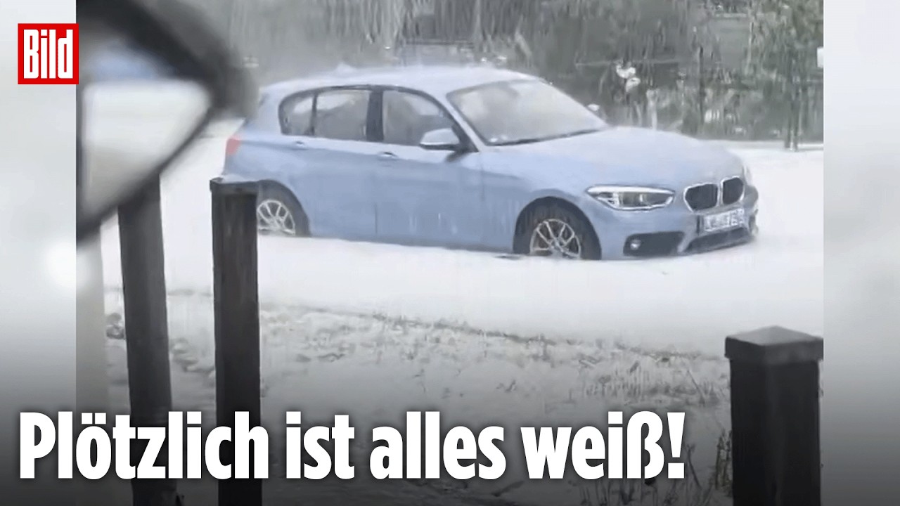 UNWETTER: Hagelschauer zertrümmern Autos in Norddeutschland
