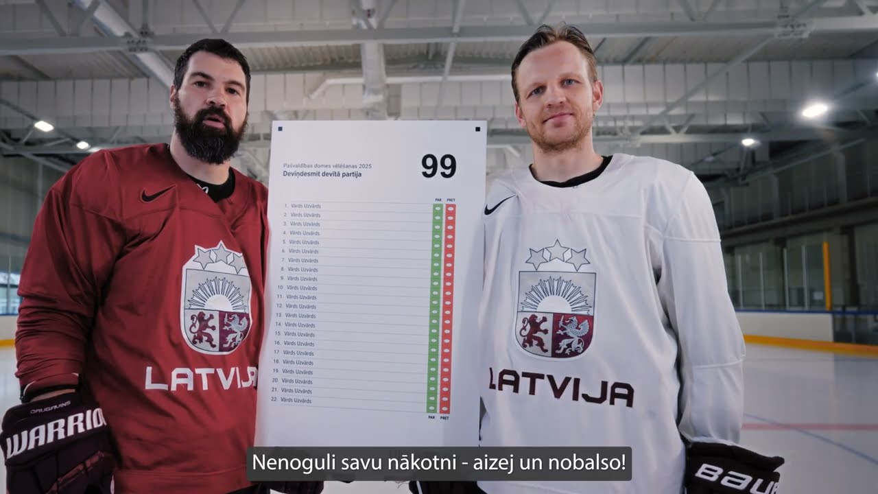 CVK sadarbībā ar Latvijas hokejistiem skaidro jauno vēlēšanu zīmi