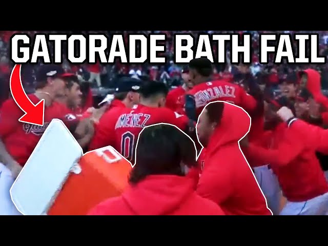 Complete gatorade bath failure after Guardians walk off, a breakdown