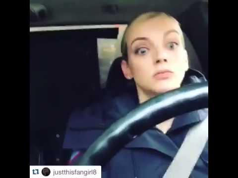 Chili and Brett being silly on set