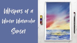 How to Paint a Magical Winter Sunset Sky with Bold Colors?