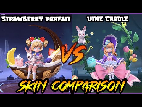 CHANG'E VINE CRADLE EPIC SKIN EFFECTS VS. STRAWBERRY PARFAIT SKIN - MLBB SKIN COMPARISON SERIES